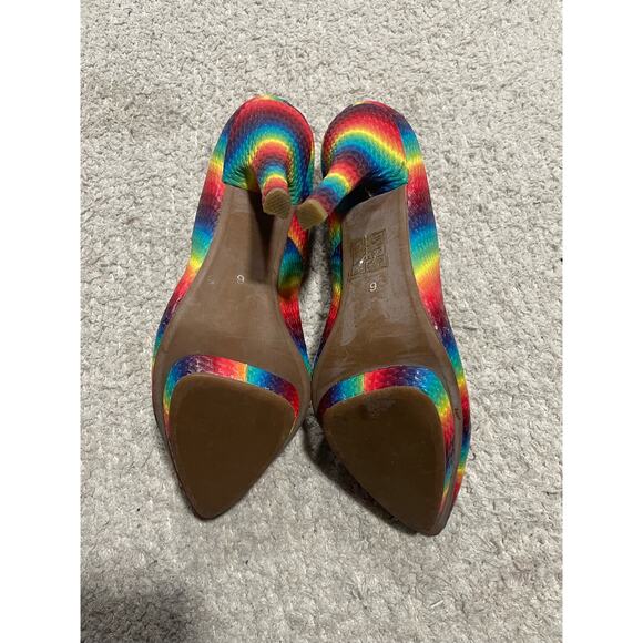 Jeffrey Campbell Bullet Platform Heels Womens Sz 6 Rainbow LGBTQ Pride Handmade - Picture 6 of 13